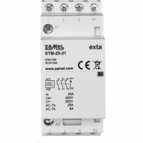 Zamel Modulární stykač 25A 230V AC 3xNO 1xR TH35 EXTA ZAM...
