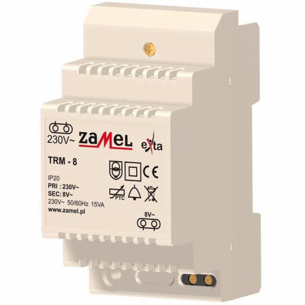 Zamel Transformátor pro zvonek 230/8V AC 15VA TRM-8