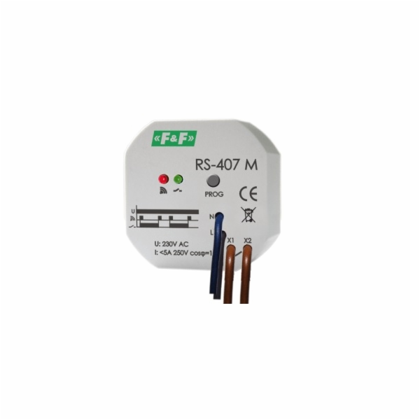F&F Rádiové relé 1Z 5A 230V monostabilní přijímač RS-407 M