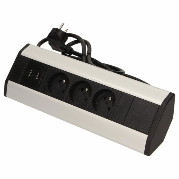 Orno Nábytková zásuvka 3x250V AC s 2xUSB nabíječkou (OR-A...