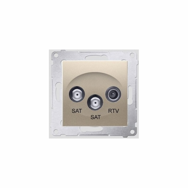 Kontakt-Simon SIMON54 SAT/SAT/RTV anténní zásuvka, zlatá ...