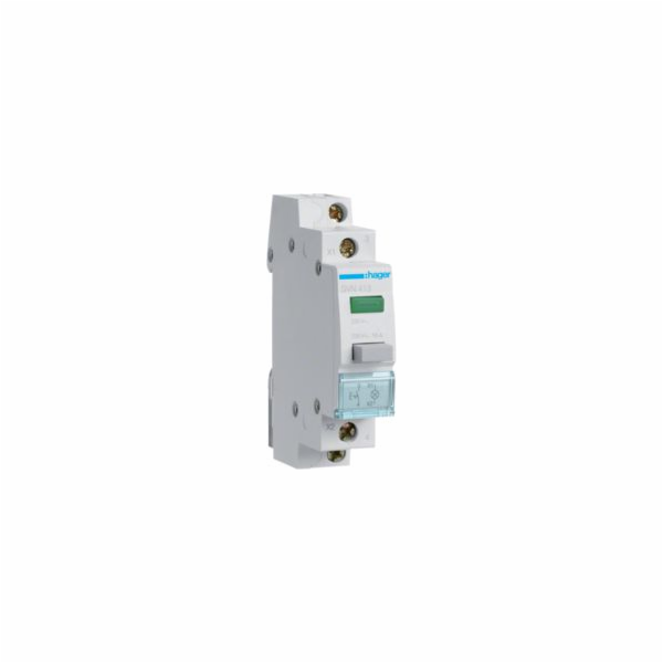 Hager Tlačítkový spínač 1NO LED zelená 230V 16A (SVN413)