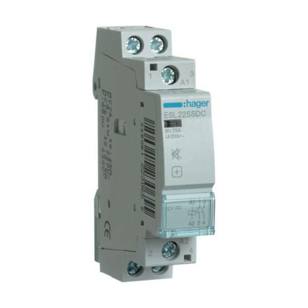Hager Modulární stykač 2NO 12V AC/DC (ESL225SDC)