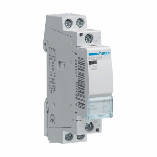 Hager Tichý modulární stykač 25A 2NO 0R 230V AC - ESC225