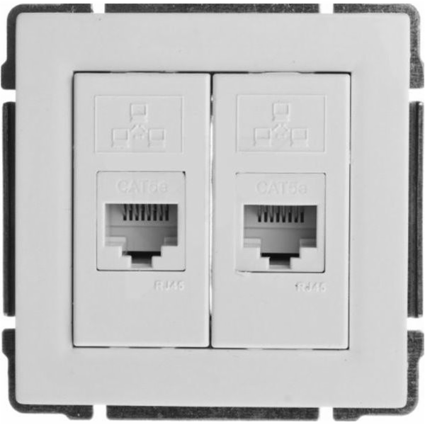 KOS KOS66 dvojitá počítačová zásuvka 2 x RJ45 bílá (660467)