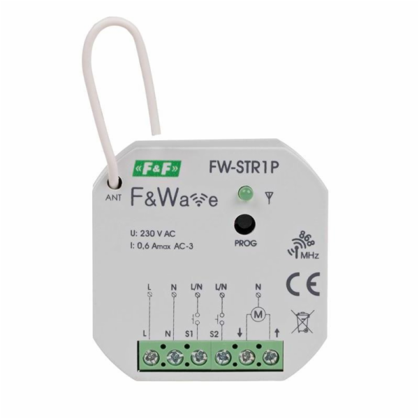 F&F RÁDIOVÝ OVLÁDAČ ROLETY, P/T 85÷265V AC/DC