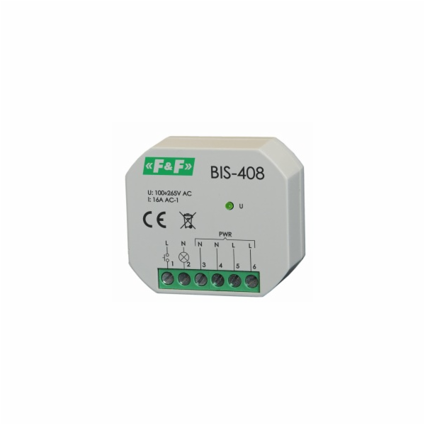 F&F Bistabilní relé 1NO 16A 100-265V AC IP20 - BIS-408