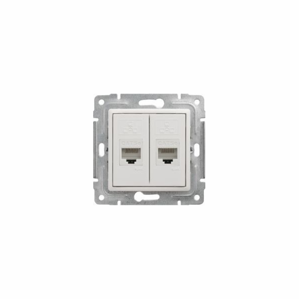 KOS Dvojitá počítačová zásuvka Vena 2 x RJ45 bílá (510467)