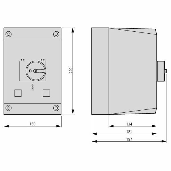 Eaton Pouzdro jističe motoru IP65 pro povrchovou montáž C...