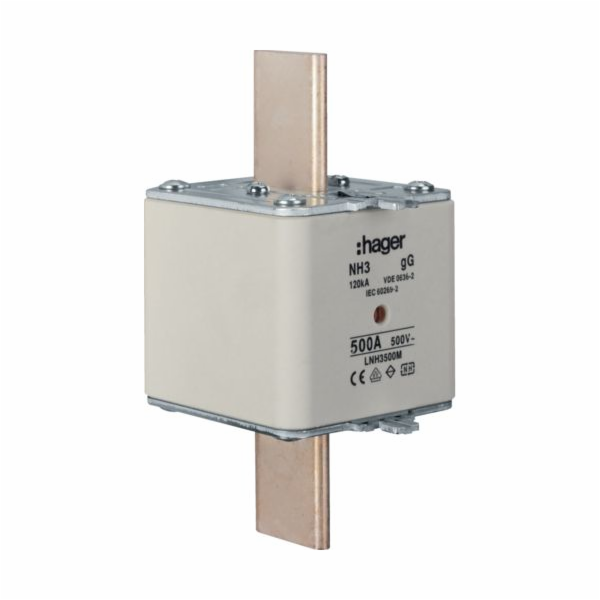 Hager Pojistková vložka NH3 500A 500V gG (LNH3500M)