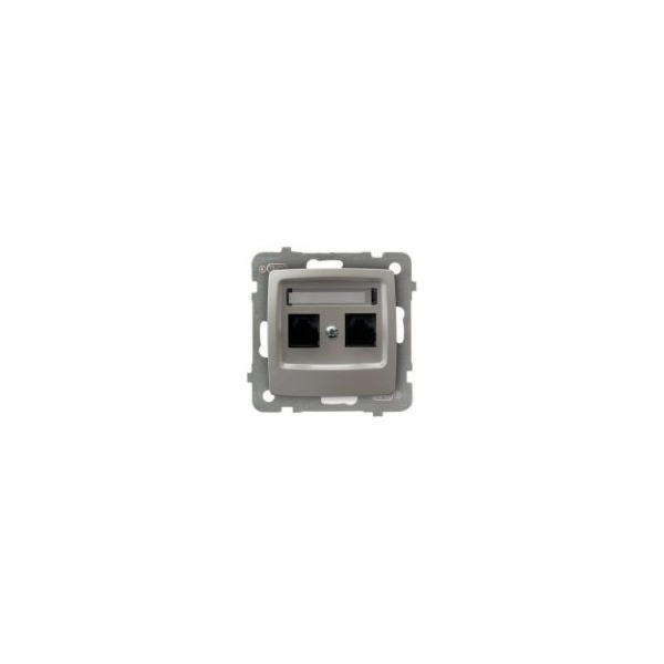 Ospel Karo dvojitá počítačová zásuvka RJ45 5e perleťová s...