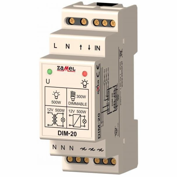 Zamel Stmívač osvětlení 230V 40-500W DIM-20