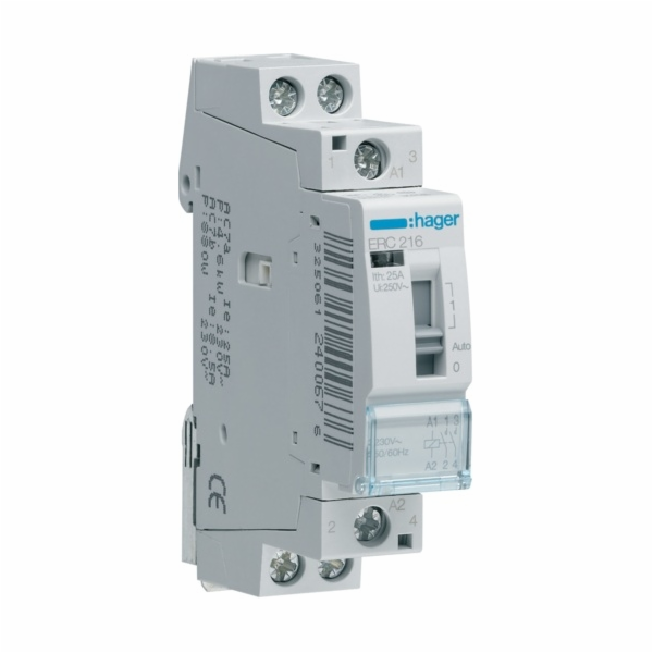 Hager Instalační relé 16A 2NO 0R 230V AC ERC216