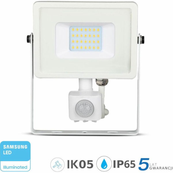 V-TAC Floodlight LED reflektor s pohybovým senzorem 20W 4...