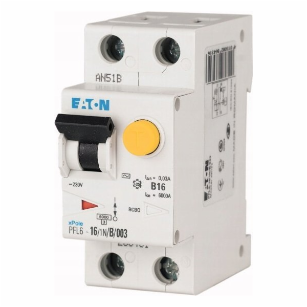 Eaton Proudový chránič 1P+N 25A 0,3A typ AC PFL6-25/1N/B/...