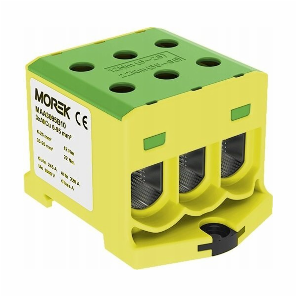 MOREK Závitová spojka AL CU 6-95mm2 TS 35 1kolejná 6 otvo...