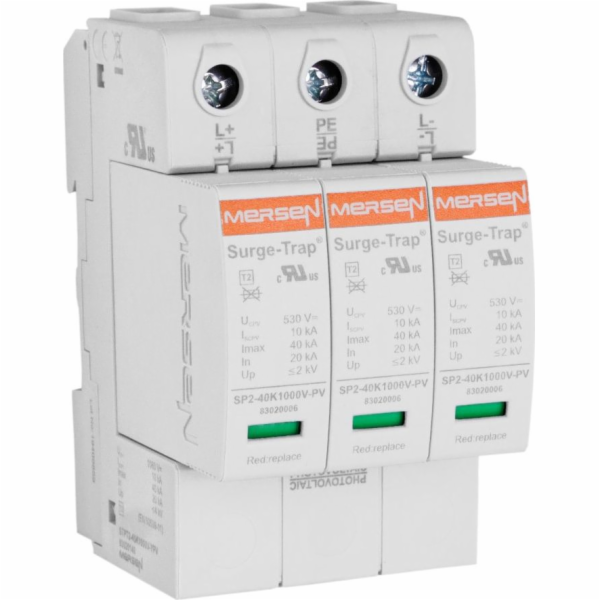 MERSEN Svodič přepětí PV C typ 2 3P 10kA 1,06kV DC STPT2-...