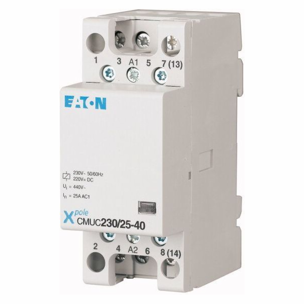 Eaton Instalační stykač 25A 2NO 2NC 230V AC/DC CMUC230/25...