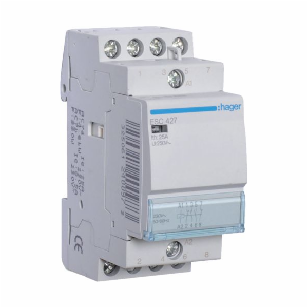Hager Modulární stykač 25A 2NO 2NC 230V AC (ESC427)