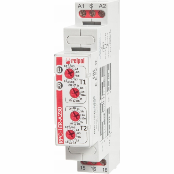 Relpol Časové relé 1P 1 s-10 dní 230 V AC 50/60 Hz zpoždě...