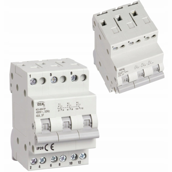 Kanlux Instalační spínač I-0-II KCS-40A/3P 40A 230/400V A...