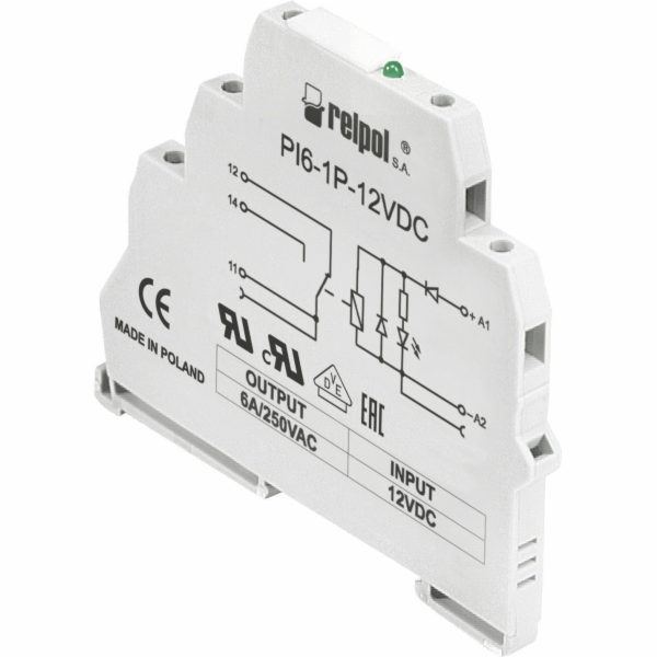 Relpol Relé rozhraní 1P 6A 12V DC PI6-1P-12VDC 805700