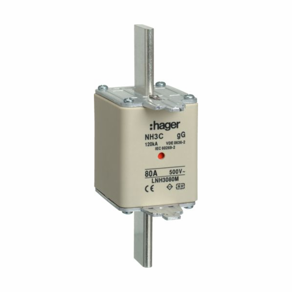 Hager Pojistková vložka NH3C 80A 500V gG (LNH3080M)