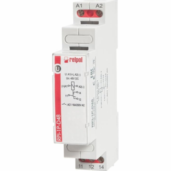 Relpol Elektromagnetické relé 1P 16A 48VDC AgSnO2 RPI-1P-...