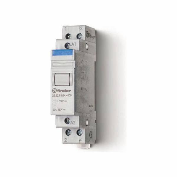 Finder Modulární výkonové relé 2NO 20A 230V AC s AgSnO2 k...