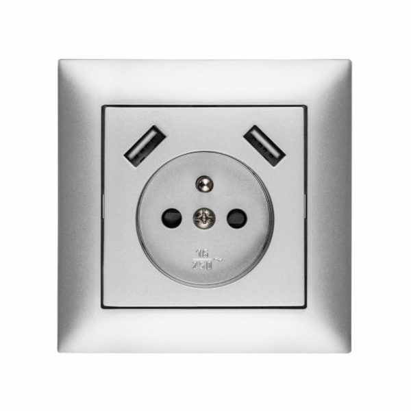 Elektro-Plast Sentia Jednoduchá zásuvka s/bez 16A s USB 2...