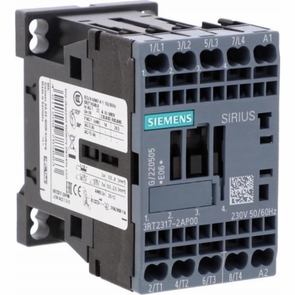 Siemens Stykač S00 AC-1 14,5 kW / 400V AC-1 22A AC 230V 5...