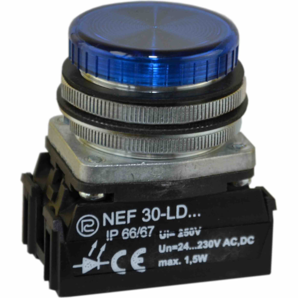 Promet Signální lampa 30mm modrá 24 - 230V AC / DC (W0-LD...
