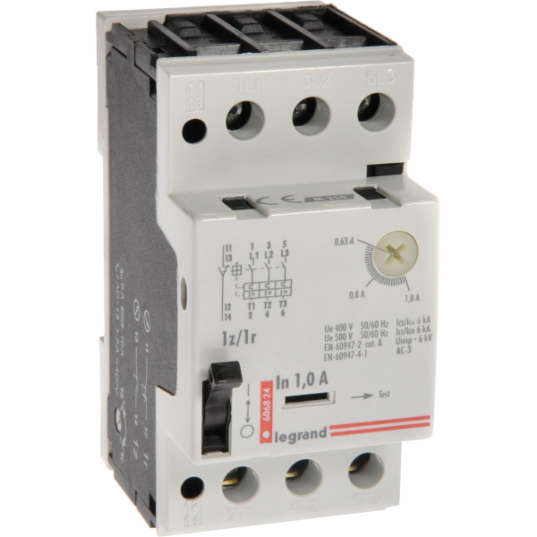 Legrand Motorový jistič 3P 0,25kW 0,63-1A M250 1Z/1R 1 60...