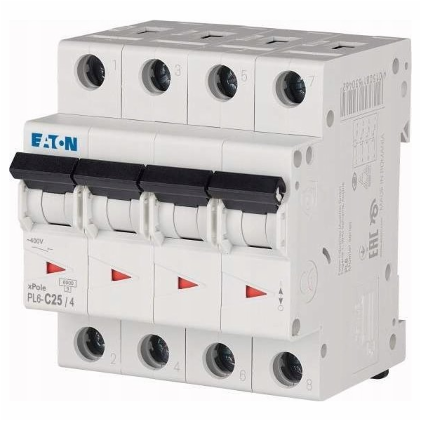 Eaton Jistič 4P C 25A 6kA AC PL6-C25/4 166523