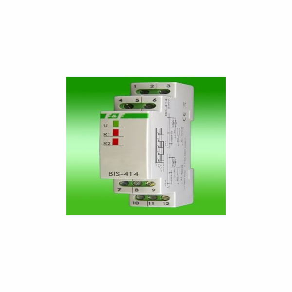 F&F Pulzní relé 24V AC/DC 2x10A pro lištu TH35 - BIS-414 24V