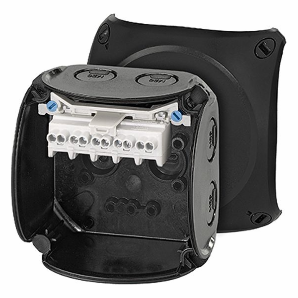 Hensel Rozvodná krabice 93x93x62mm 5P 2,5mm2 IP66/67 čern...