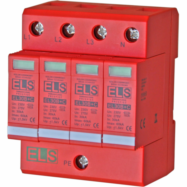 ELS Elektrotechnika Svodič přepětí B+C 4P 275V 60kA 1,5kV...