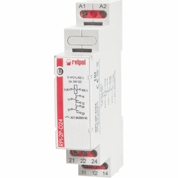 Relpol Elektromagnetické relé 2P 8A 24VAC AgSnO2 RPI-2P-A...