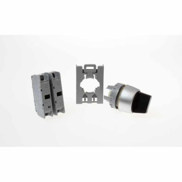 Spamel 3polohový přepínač , knoflík 22 mm, černý, 2Z, nev...