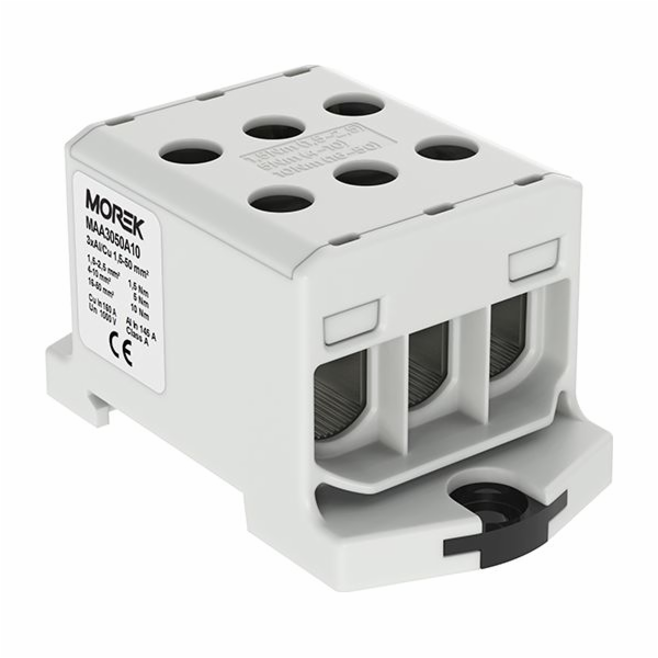 MOREK Přípojnicový konektor 1,5-50mm2 šedý 6otvorový AL/C...