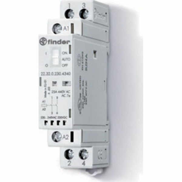 Finder Modulární stykač 2R 25A 24VAC/DC 22.32.0.024.4440,...