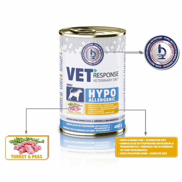 VET RESPONSE Hypoallergenic Turkey - vlhké krmivo pro psy...