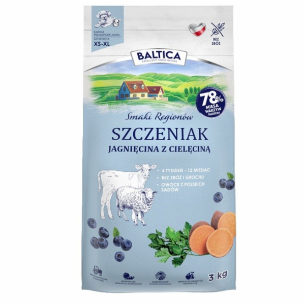 BALTICA Smaki regionów Junior Lamb with veal - suché krmi...