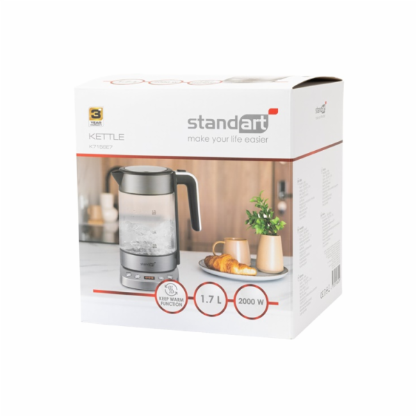 STANDART Rychlovarná konvice K715SE7, 1,7 l, průhledná