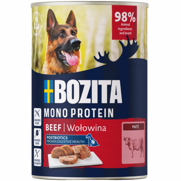 BOZITA Mono Protein Pate Beef - vlhké krmivo pro psy - 800g