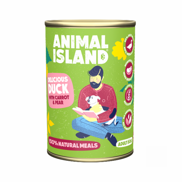 ANIMAL ISLAND Kachna s prosem a mrkví - vlhké krmivo pro ...