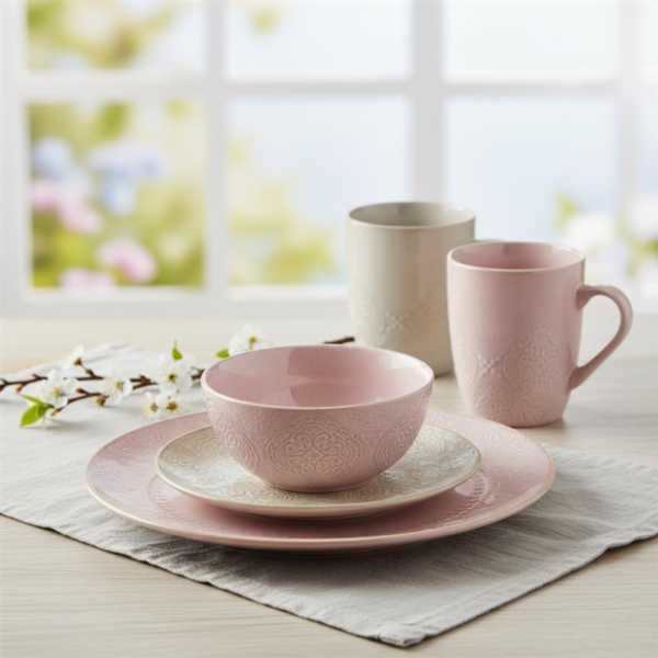 DOMOLETTI Talíř Pink arabic, O 26,6 cm, růžový