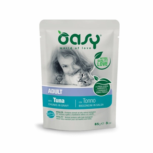 OASY Chunks in gravy Tuna - mokré krmivo pro kočky - 85g