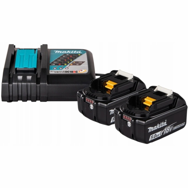 MAKITA Sada baterií a nabíječek , 2 x 5Ah, 18V