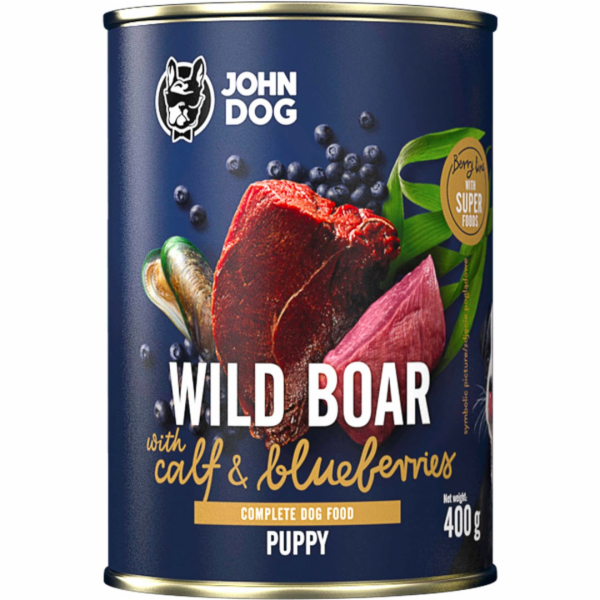 JOHN DOG Berry Line Puppy Wild boar with calf and blueber...